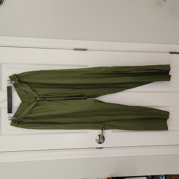 New York & Company Olive Wide Leg Side-Slit Pants - Picture 2 of 12